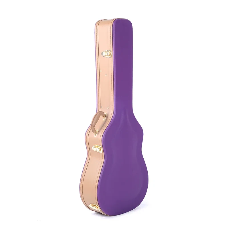 High-quality Purple Acoustic Guitar Wooden Case